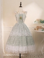 Green Blooming Flower Sleeveless Elegant A-line Classic Lolita JSK Dress
