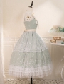 Green Blooming Flower Sleeveless Elegant A-line Classic Lolita JSK Dress