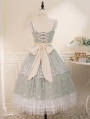 Green Blooming Flower Sleeveless Elegant A-line Classic Lolita JSK Dress