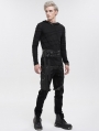 Black Gothic Punk Cross Buckle Belt Girdle for Men