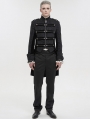 Black Retro Gothic Patterned Wedding Party Tailcoat for Men