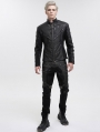 Black Gothic Punk Rock Daily Wear Short Jacket for Men