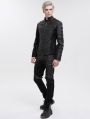 Black Gothic Punk Rock Daily Wear Short Jacket for Men