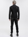 Black Gothic Punk Rock Daily Wear Short Jacket for Men