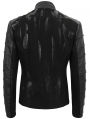 Black Gothic Punk Rock Daily Wear Short Jacket for Men