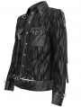 Black Gothic Punk Street Fashion Striped Short Jacket for Men