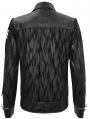 Black Gothic Punk Street Fashion Striped Short Jacket for Men