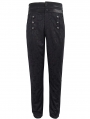 Black Gothic Vintage Jacquard Party Long Pants for Men