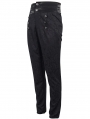 Black Gothic Vintage Jacquard Party Long Pants for Men