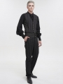 Black Stripe Gothic Vintage Long Fit Party Pants for Men