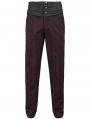 Wine Red Stripe Gothic Vintage Long Fit Party Pants for Men