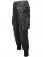 Black Gothic Punk Rivet Daily Wear Long Loose Pants for Men