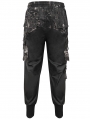 Black Gothic Punk Rivet Daily Wear Long Loose Pants for Men