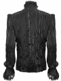 Black Gothic Vintage Ruffle Lace Long Sleeve Party Shirt for Men