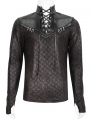 Black Gothic Punk Metal Daily Wear Long Sleeve T-Shirt for Men