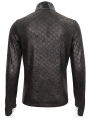 Black Gothic Punk Metal Daily Wear Long Sleeve T-Shirt for Men