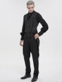 Black Stripe Gothic Vintage Party Tailed Waistcoat for Men