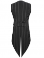 Black Stripe Gothic Vintage Party Tailed Waistcoat for Men