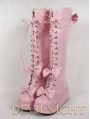 White/Black/Pink/Red Cute Bow Lac-up Sweet Lolita Platform Boots