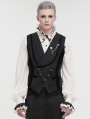 Black Gothic Retro Gorgeous Jacquard Wedding Party Waistcoat for Men