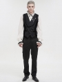 Black Gothic Retro Gorgeous Jacquard Wedding Party Waistcoat for Men