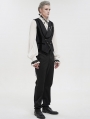 Black Gothic Retro Gorgeous Jacquard Wedding Party Waistcoat for Men