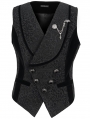 Black Gothic Retro Gorgeous Jacquard Wedding Party Waistcoat for Men