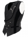 Black Gothic Retro Gorgeous Jacquard Wedding Party Waistcoat for Men