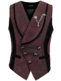 Black and Red Gothic Retro Gorgeous Jacquard Wedding Party Waistcoat for Men