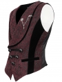 Black and Red Gothic Retro Gorgeous Jacquard Wedding Party Waistcoat for Men