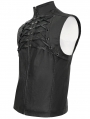 Black Gothic Punk Stylish Daily Wear Vest Top for Men