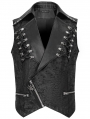 Black Gothic Punk Short Vest for Men