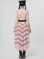 Black and Pink Gothic Cute Heart Cool Girl High-Low Tulle Skirt