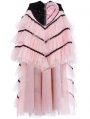 Black and Pink Gothic Cute Heart Cool Girl High-Low Tulle Skirt