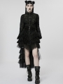 Black Gothic Cute Heart Cool Girl High-Low Tulle Skirt