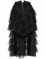 Black Gothic Cute Heart Cool Girl High-Low Tulle Skirt