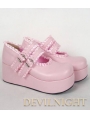 Pink/Black/Red Sweet Lolita Platform Shoes with Ribbons