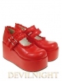 Pink/Black/Red Sweet Lolita Platform Shoes with Ribbons