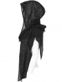 Black Gothic Starry Print Hooded Scarf for Women