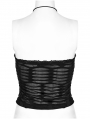 Black Gothic Punk Rivet Daily Bustier Halter Top for Women