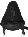 Black Gothic Punk Leather Hooded Shoulder Harness for Women