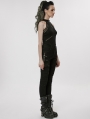 Black Gothic Daily Wear Halter Slim Vest Top for Women
