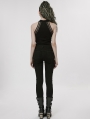 Black Gothic Daily Wear Halter Slim Vest Top for Women