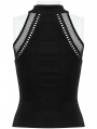 Black Gothic Daily Wear Halter Slim Vest Top for Women