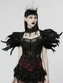 Black Gothic Dark Decadent Feather Shoulder Accessory