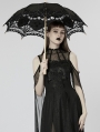 Black Gothic Cotton Embroidery Lace Umbrella
