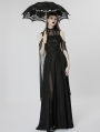Black Gothic Cotton Embroidery Lace Umbrella