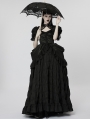 Black Gothic Cotton Embroidery Lace Umbrella
