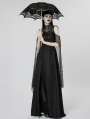Black Gothic Cotton Embroidery Lace Umbrella