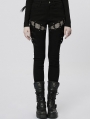 Black Gothic Punk Sexy Tight Long Denim Pants for Women